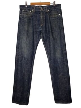 A.P.C. Petit Standard Dark Blue Straight-Leg Denim Button Fly Jeans Sz 32